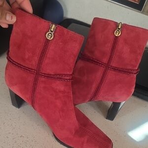 Etienne Aigner Bold Red Heeled Boots